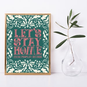 Let's stay home it's too peopley out there - Unframed Print