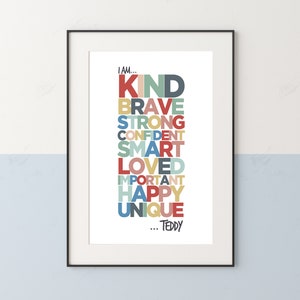 Positive Affirmations Print, Rainbow Print, Kids Room, New Baby Gift (Unframed)