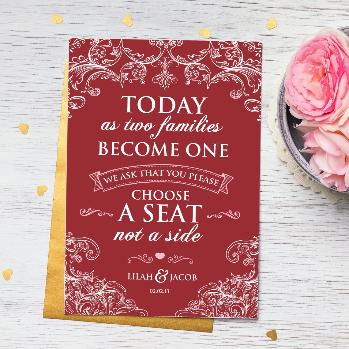 Beautiful Unique Personalised Wedding Ceremony Print Choose Etsy