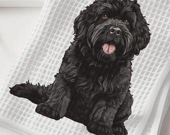 Bouvier des Flandres Dish Towel - Bouvier des Flandres Dog Kitchen Towel - Waffle Weave Towel - Kitchen Towels with Bouvier des Flandres