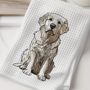Great Pyrenees Dish Towel - Great Pyrenees Dog Kitchen Towel - Waffle Weave Towel - Kitchen Towels with Great Pyrenees