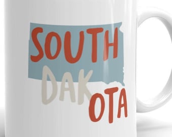 South Dakota USA Coffee Mug - SD State of South Dakota Souvenir Cup - South Dakota Mug - South Dakota Cup