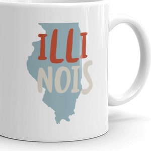 Illinois USA Coffee Mug - IL State of Illinois Souvenir Cup - Illinois Mug - Illinois Gift