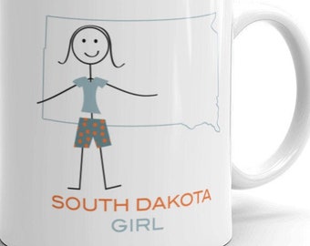 Funny Womens South Dakota Coffee Mug, SD South Dakota Gifts for Women - Womens South Dakota Girl Coffee Cup