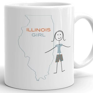Funny Womens Illinois Coffee Cup - Illinois Girl Coffee Mug - Illinois Gift - Funny Illinois Girl Mug - Illinois Cup