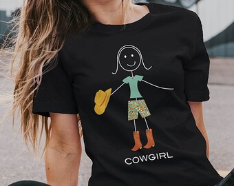 Funny Womens Cowgirl Unisex T-Shirt, Girl Rodeo Horse Gift, Rancher - Cowgirl Gift - Horsewoman Shirt - Cowgirl Tee - Cowgirl Shirt