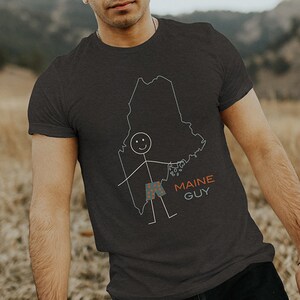 Funny Mens Maine T-Shirt, ME Boys Maine Gifts - Mens Maine Guy Shirt - Maine Gift for Men - Mens Maine Tee