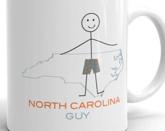 Funny Mens North Carolina Coffee Mug , NC North Carolina Gifts for Men - Mens North Carolina Guy Coffee Cup