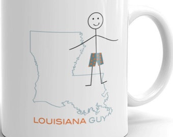 Funny Mens Louisiana Coffee Mug - Louisiana Guy Coffee Cup - Mens Louisiana Mug - Boys Louisiana Cup - Louisiana Gift