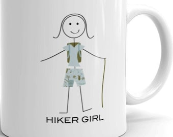 Funny Womens Hiking Coffee Mug, Girl Hiker Gift - Hiking Gift - Girl Hiker Coffee Cup - Hiking Mug - Hiking Cup - Hiker Mug