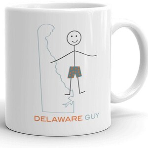 Mens Delaware Coffee Cup - Boys Delaware Guy Coffee Mug - Delaware Gift - Delaware Mug - Delaware Cup