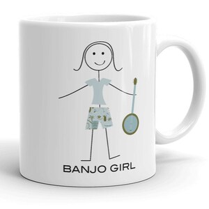 Funny Womens Banjo Mug, Girl Music Gifts - Girls Banjo Cup- Banjo Player Gift - Banjo Gift - Womens Banjo Coffee Cup - Banjo Coffee Mug