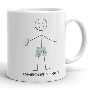 Funny Mens Tambourine Mug, Boy Music Gifts - Boys Tambourine Cup - Tambourine Gift - Tambourine Coffee Cup - Tambourine Coffee Mug