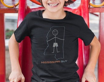 Youth Funny Boys Mississippi T-Shirt, MS Boys Mississippi Gifts - Kid Boys Mississippi Tee - Youth Boys Mississippi Guy Shirt