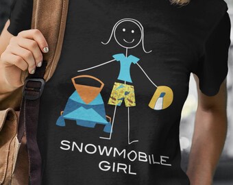 Youth Funny Girls Snowmobiling T-Shirt, Girl Snowmobile Gifts - Kids Snowmobiling Shirt - Girl Snowmobiler Tee - Youth Snowmobile Gift