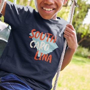 Youth South Carolina USA T-shirt - SC State of South Carolina Souvenir Shirt - Kids South Carolina Tee