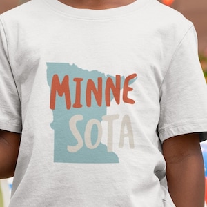 Youth Minnesota USA Unisex T-shirt - MN State of Minnesota Souvenir Shirt - Kids Minnesota Tee