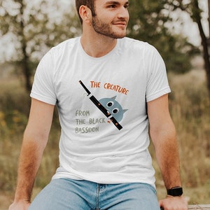 Funny Bassoon Pun Unisex T-shirt - Creature from the Black Bassoon Shirt - Bassoon Tee