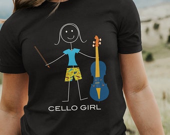 Funny Womens Cello Unisex T-Shirt, Girl Music Gifts - Girl Cello Shirt  - Cello Tee - Cello Gift