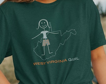 Funny Womens West Virginia Unisex T-Shirt, WV West Virginia Gifts for Women - Womens West Virginia Girl Tee