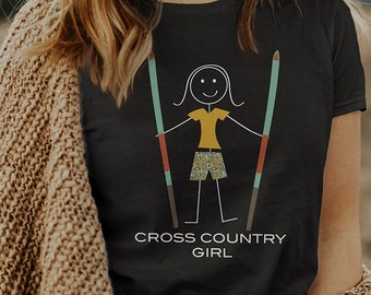 Womens Funny Cross Country Skiing T-Shirt, Ski Gifts - Girls Cross Country Skier T-Shirt - Cross-Country Skiing