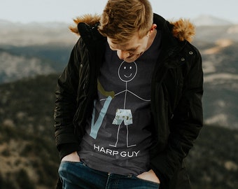 Funny Mens Harp T-Shirt, Boy Music Gifts - Boys Harp Shirt - Mens Harp Gift - Harpist Gift - Harp Player Gift - Harp Tee