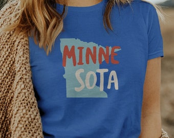 Women's Minnesota USA T-shirt - MN State of Minnesota Souvenir Shirt - Girls Minnesota Tee