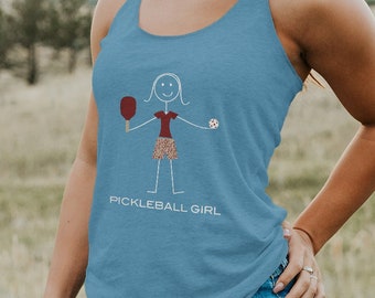 Funny Pickleball Girl Women's Racerback Tank - Womens Pickleball Tank Top - Pickleball Tank - Pickleball Girl Racerback Tank