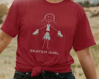 Funny Womens Ice Skating Unisex T-Shirt, Girl Figure Skater Shirt - Ice Skater Tee