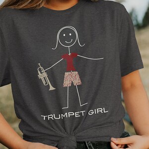 Funny Womens Trumpet Unisex T-Shirt, Girl Music Gifts - Girl Trumpet Shirt - Trumpet Player Gift - Trumpet Tee