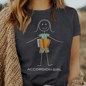 Women's Funny Accordion T-Shirt, Girl Music Gifts - Girls Accordion Shirt - Accordion Player Gift - Accordion Gift - Accordion Tee