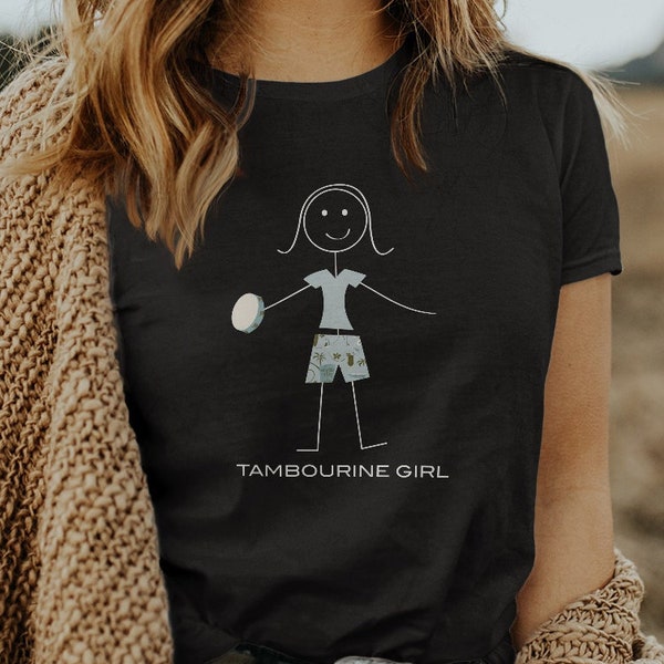 Women's Funny Tambourine T-Shirt, Girl Music Gifts - Girls Tambourine Shirt - Tambourine Gift - Tambourine Player Gift