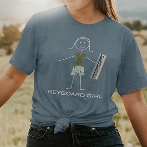 Funny Womens Keyboard Unisex T-Shirt, Girl Music Gifts - Girl Keyboard Shirt - Keyboard Player Tee - Keyboard Gift