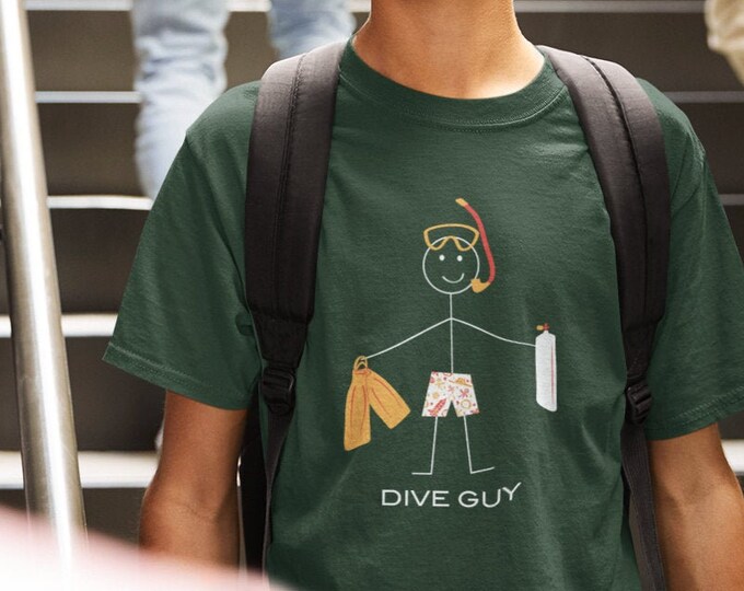 T-shirt Homme Scuba Diving Love Diver - Coton Gildan, Impression Graphique, Fait Sur Commande Neuf