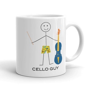 Funny Mens Cello Mug, Boy Music Gifts - Boys Cello Mug - Cello Cup - Cello Gift - Gift for Cello Player