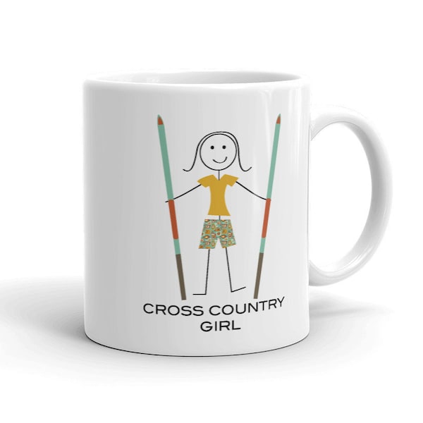 Funny Womens Cross Country Skiing Coffee Mug, Ski Gifts - Cross Country Skier Mug  - X-Country Ski Cup