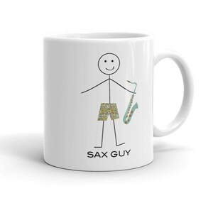 Funny Mens Saxophone Mug, Boy Music Gifts - Sax Mug - Boys Saxophone Cup - Gift for Sax Player
