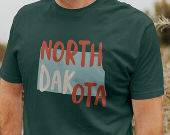 North Dakota USA Unisex T-Shirt - ND State of North Dakota Souvenir Shirt - North Dakota Tee