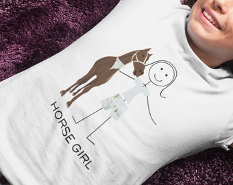 Youth Funny Girls Horse T-Shirt, Girl Horse Lover Gift - Horse Gift - Kids Horseback Rider Shirt - Girls Horse Lover Tee - Horse Tee