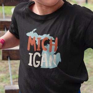 Youth Michigan USA UnisexT-shirt - MI State of Michigan Souvenir Shirt - Kids Michigan Tee