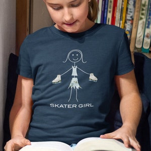 Youth Girls Ice Skating, Kid Girl Figure Skater Tee - Girl Ice Skater Shirt