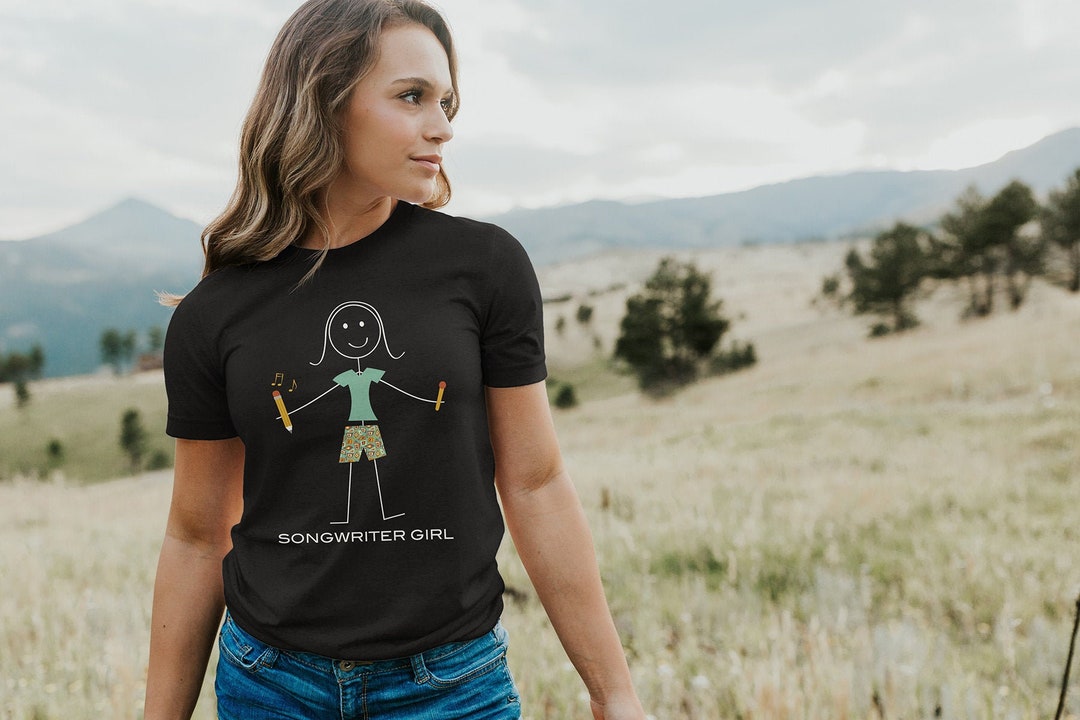 Funny Womens Songwriting Unisex T-shirt, Girl Music Gifts - Girl ...