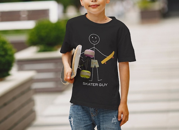 Youth Funny Boys Skateboarding T-shirt, Boy Sport Gifts Boys