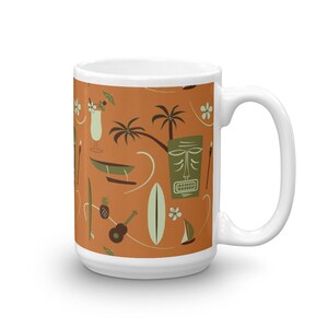 Retro Hawaiian Coffee Cup - Tiki Mask  Mug - Surfing Mug - Hawaii Coffee Cup