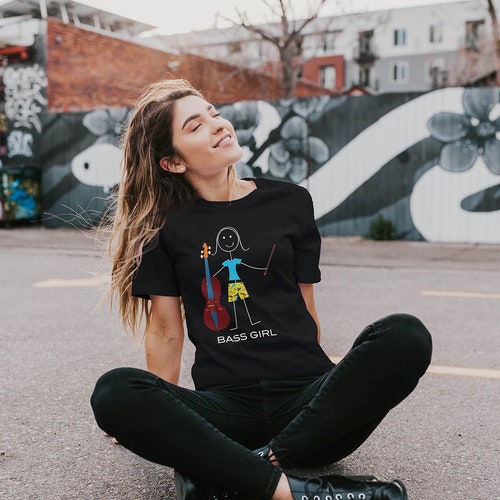 Funny Womens Double Bass Player Unisex T-Shirt, Girl Bass Gift - Girls Bass Shirt - Bass Tee - Double Bass Shirt - Double Bass Gift