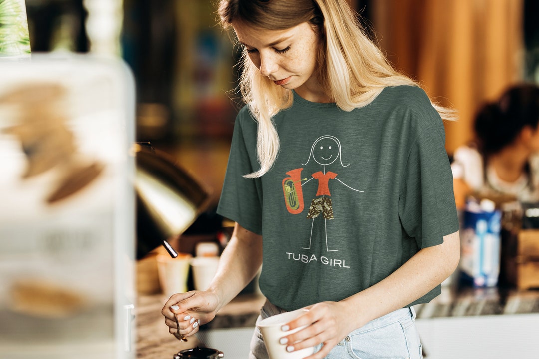 Youth Funny Girls Tuba Tshirt, Girl Music Gifts Tuba Player Gift Tuba