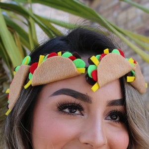 Taco Crown (Mexican Taco Tuesday Taco Headband Sombrero Cinco de Mayo Costume Headpiece Birthday Party Taco About Party Fiesta Bachelorette)