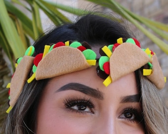 Taco Crown (Mexican Taco Tuesday Taco Headband Sombrero Cinco de Mayo Costume Headpiece Birthday Party Taco About Party Fiesta Bachelorette)