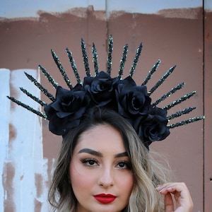 Virgin Mary Headpiece (Goddess Gala Crown Religious Halo Crown Gold Spike Headpiece Headress Catholic Virgin Mary Costume Saint Madonna)