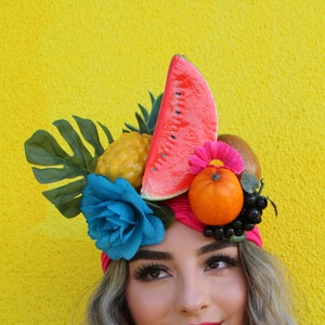 Fruit Turban Head Wrap (Fruit Miss Chiquita Cosplay Headband Carmen Miranda Costume Havana Nights Halloween Costume Fruit Headpiece Fruits)